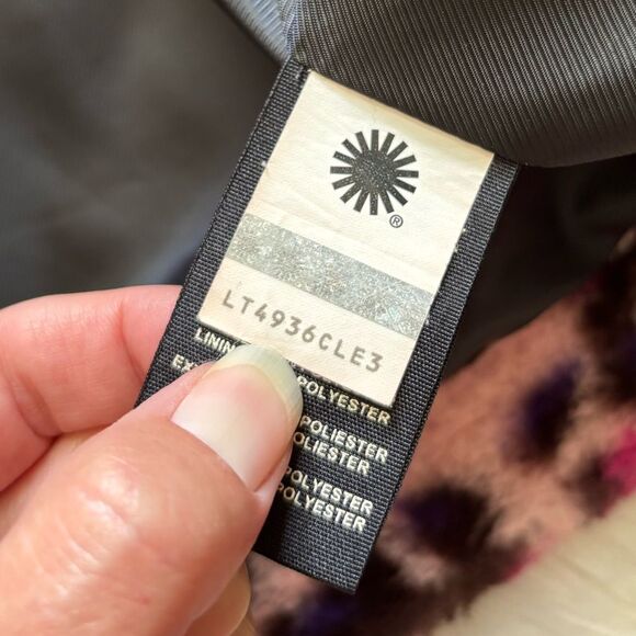 UGG Mandy Leopard Faux Fur Coat Jacket Hooded Pink Womens Size Medium - Picture 9 of 10